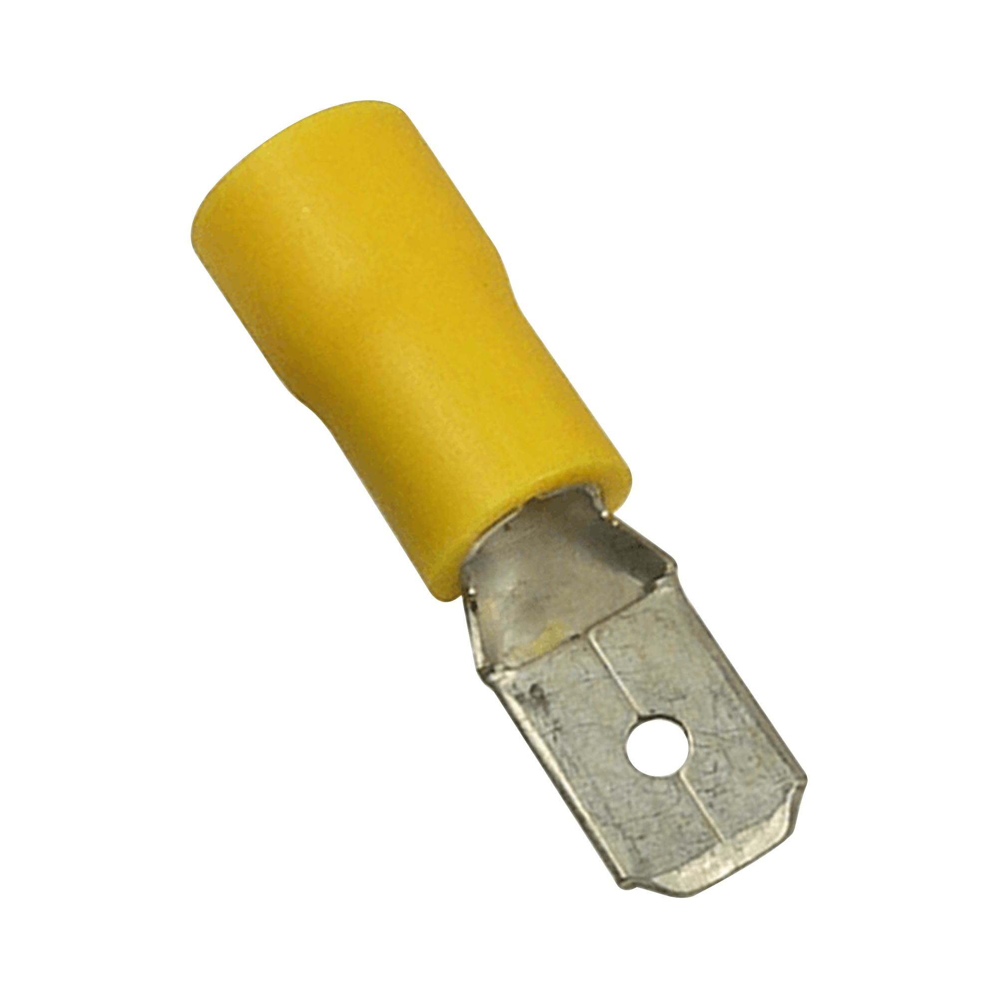 AE55121|Terminal tipo macho aislada / 12 - 10 AWG / Amarillo / Paquete de 25 piezas.